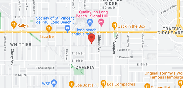 map of 1711 Freeman Long Beach, CA 90804